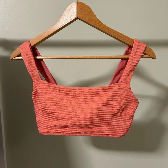 Lululemon Smocked Swim Top (B/C Cup) - Hyper Stripe Raspberry Cream Warm Apricot - Picture 1 of 4